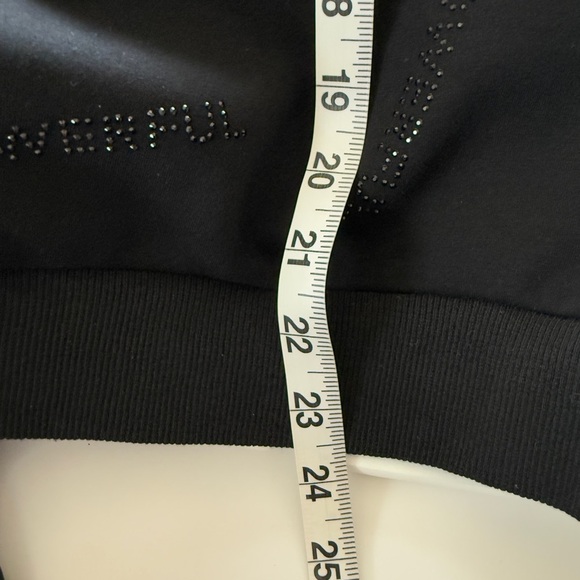 Lala Anthony Women Oversized Black Crewneck POWERFUL Rhinestone Sweatshirt S - Picture 11 of 13